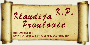 Klaudija Prvulović vizit kartica